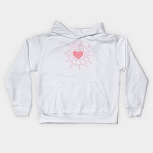 Wheel of love pink Kids Hoodie